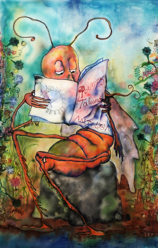 Bild: Constanza Giuliani, Poemas talismán, 2021,  Acryl und Airbrush auf Leinwand, 150 × 98 cm, Courtesy of the artist and Piedras Gallery, Buenos Aires